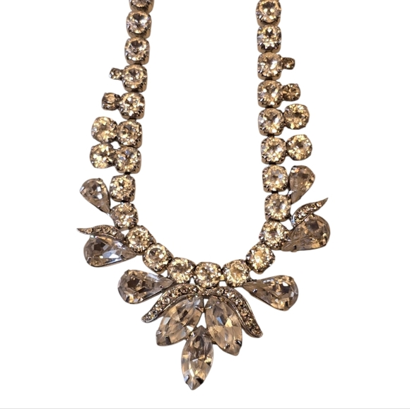 Albert Weiss Morning Glory Vintage Rhinestone Silver Necklace Earring Set - Picture 5 of 12